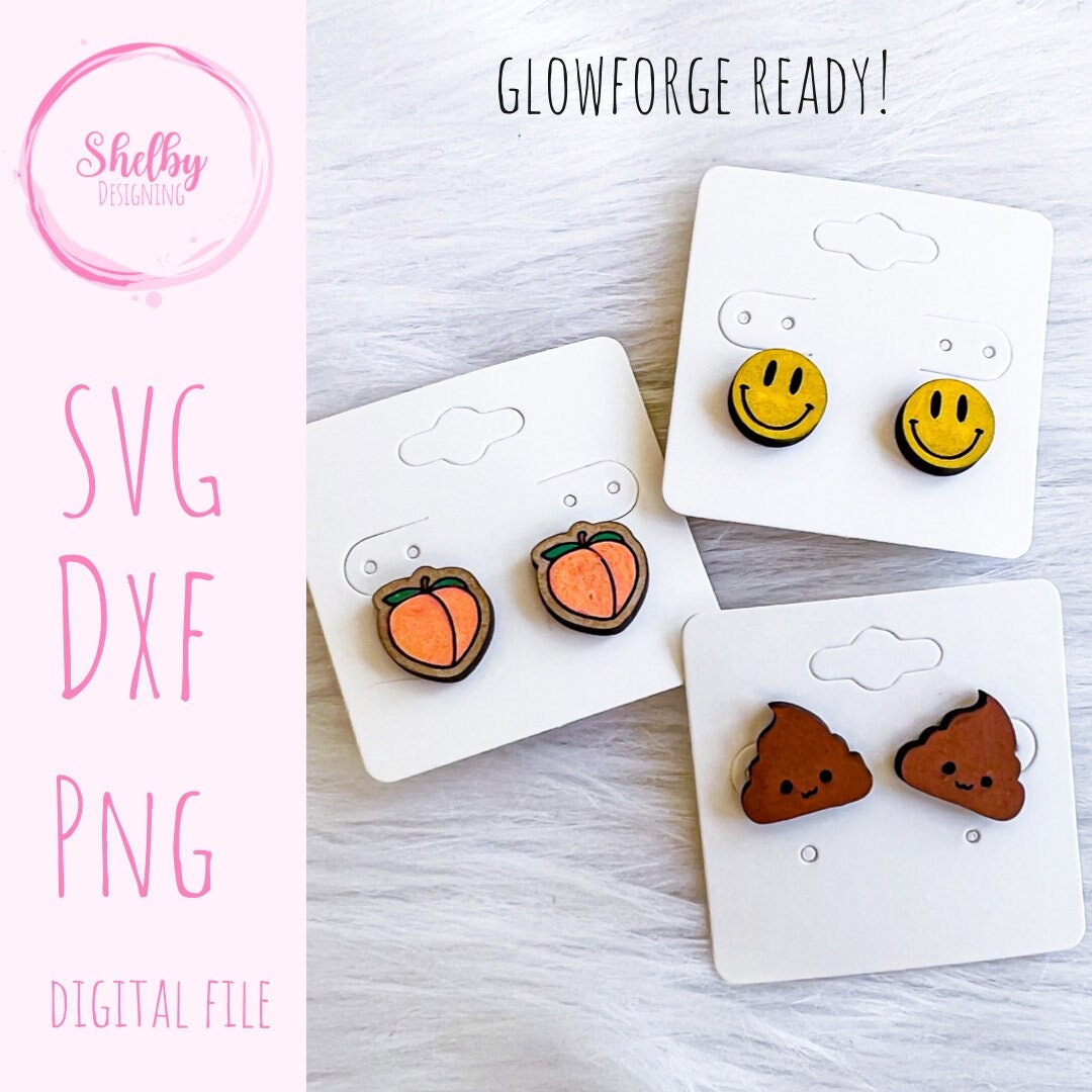 Emoji Stud Earrings Set SVG