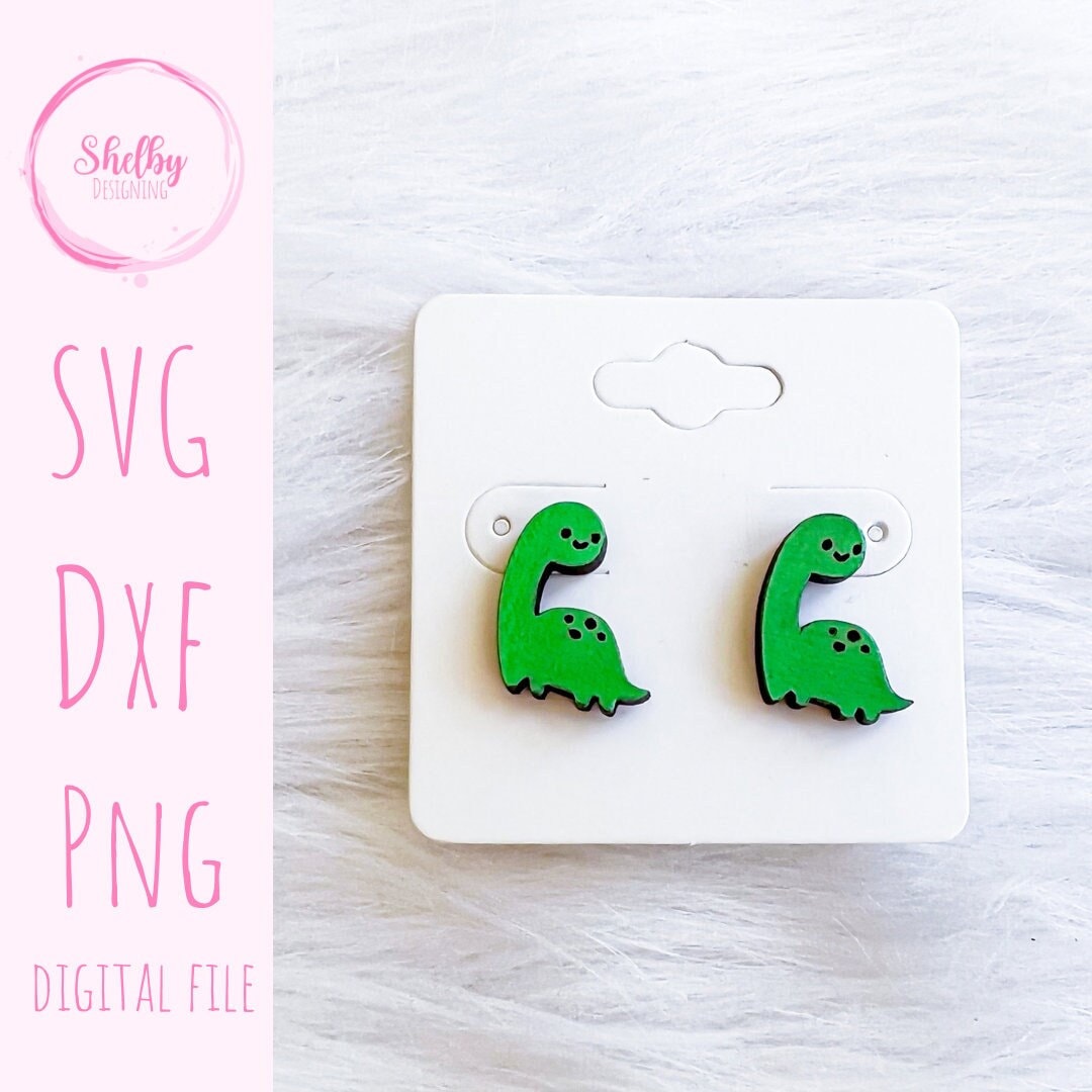 Cute Dino Stud Earrings SVG