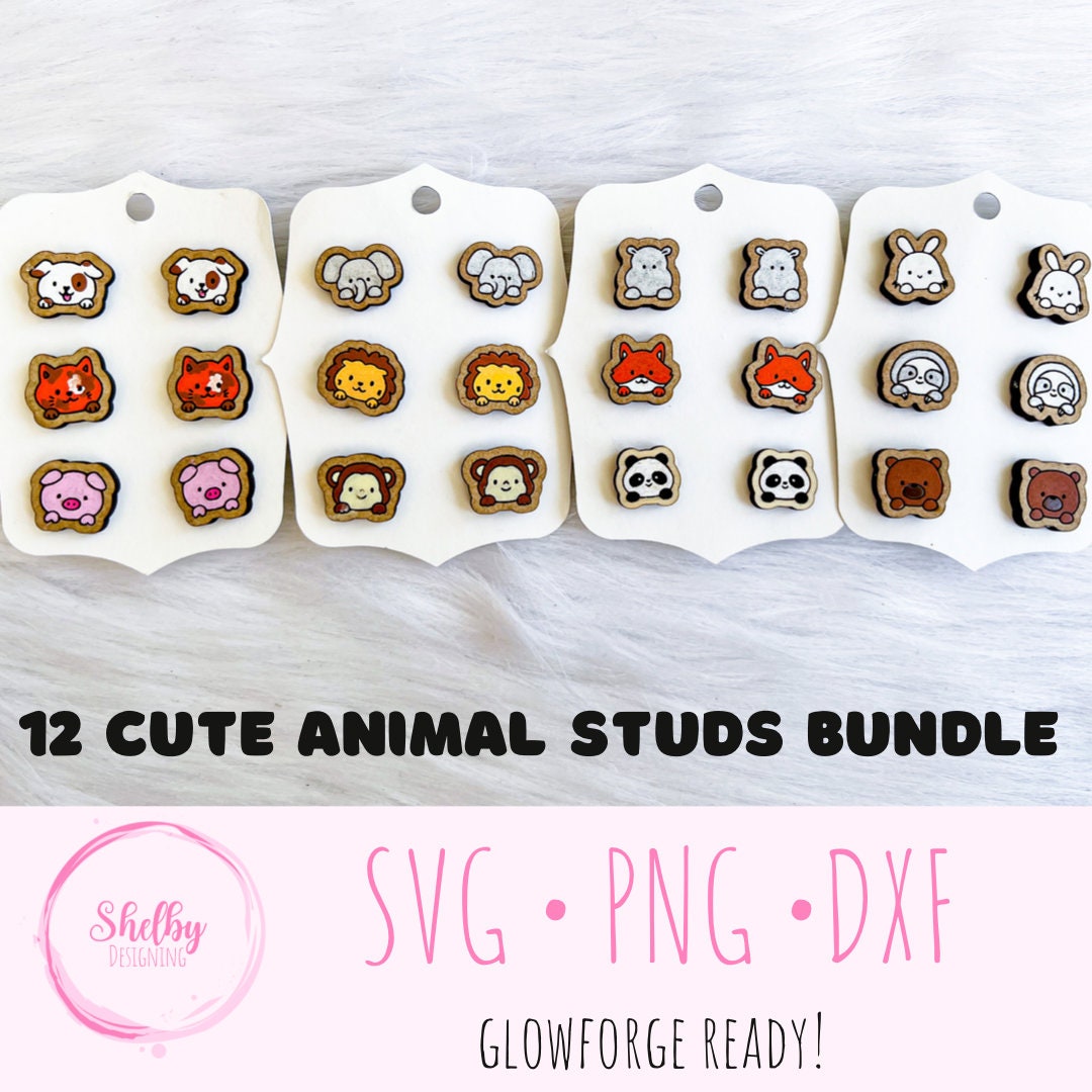 MEGA Cute Animal Stud Earrings Bundle SVG
