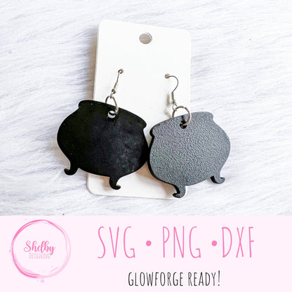 Halloween Cauldron Dangle Earrings SVG