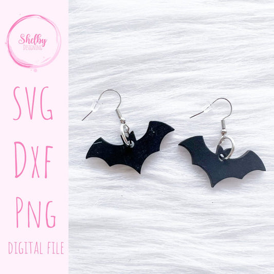 Halloween Bat Dangle Earrings SVG