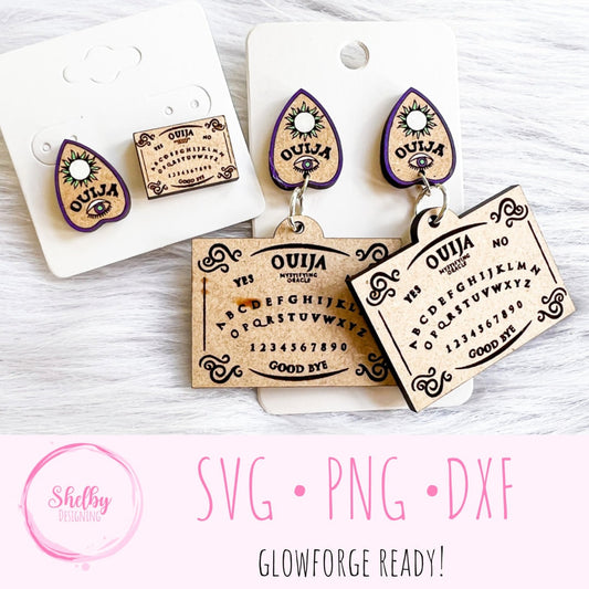 Spooky Ouija Board Dangle/Stud Earring SVG