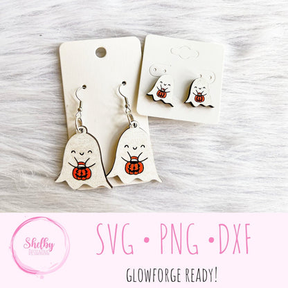 Ghost Trick or Treater Stud/Dangle Earring SVG