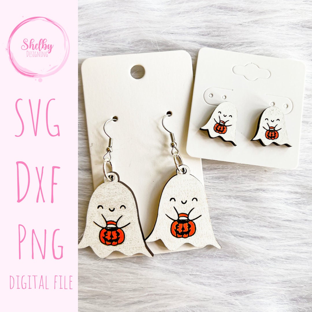 Ghost Trick or Treater Stud/Dangle Earring SVG