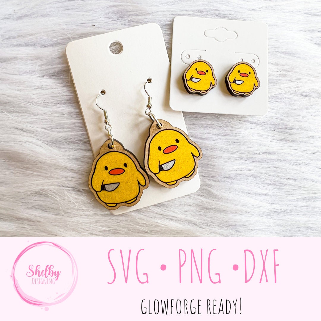 Cute Killer Duck Stud/Dangle Earrings SVG
