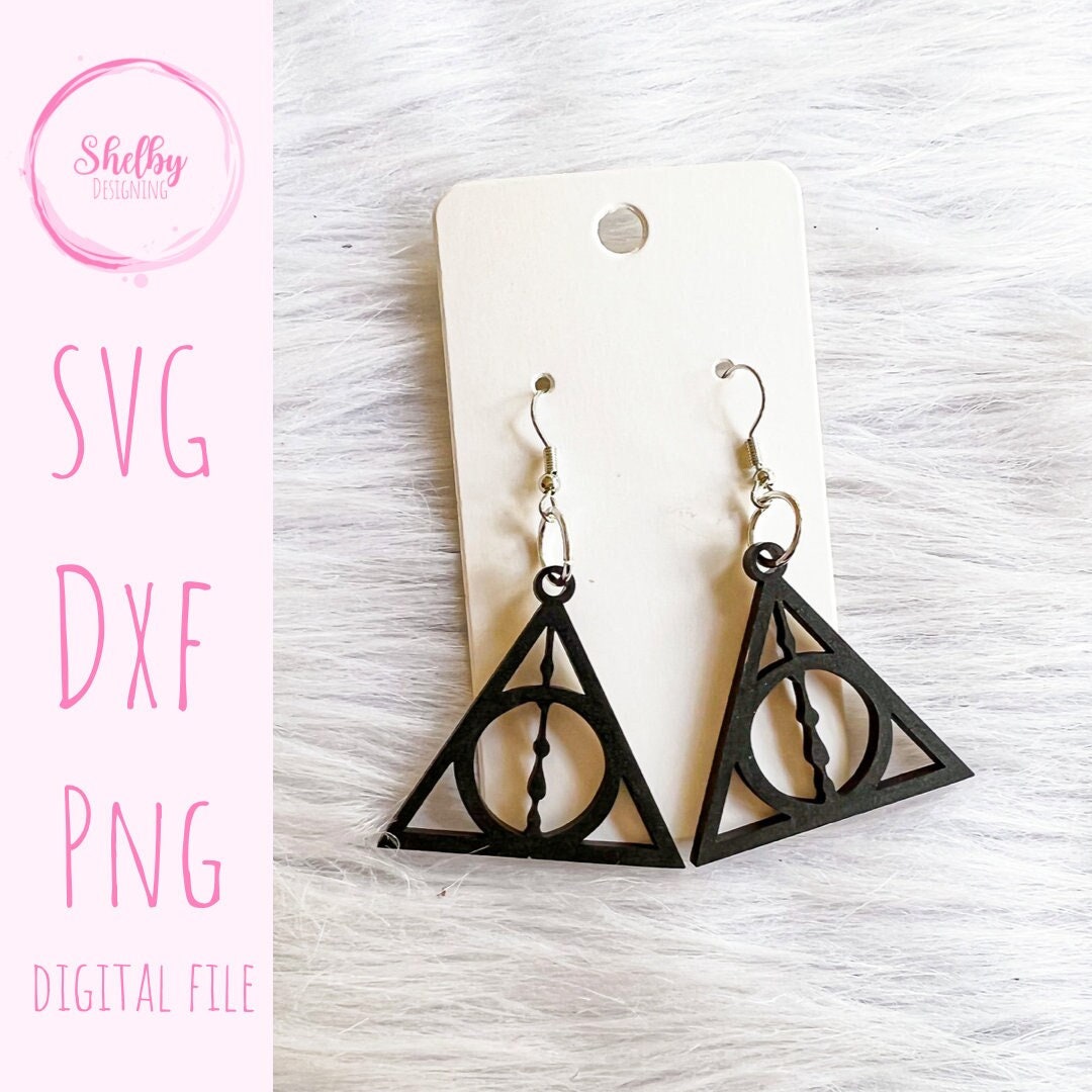 Deathly Hallows Dangle Earring SVG