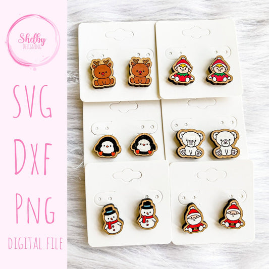 Baby Christmas Stud Earrings Bundle SVG