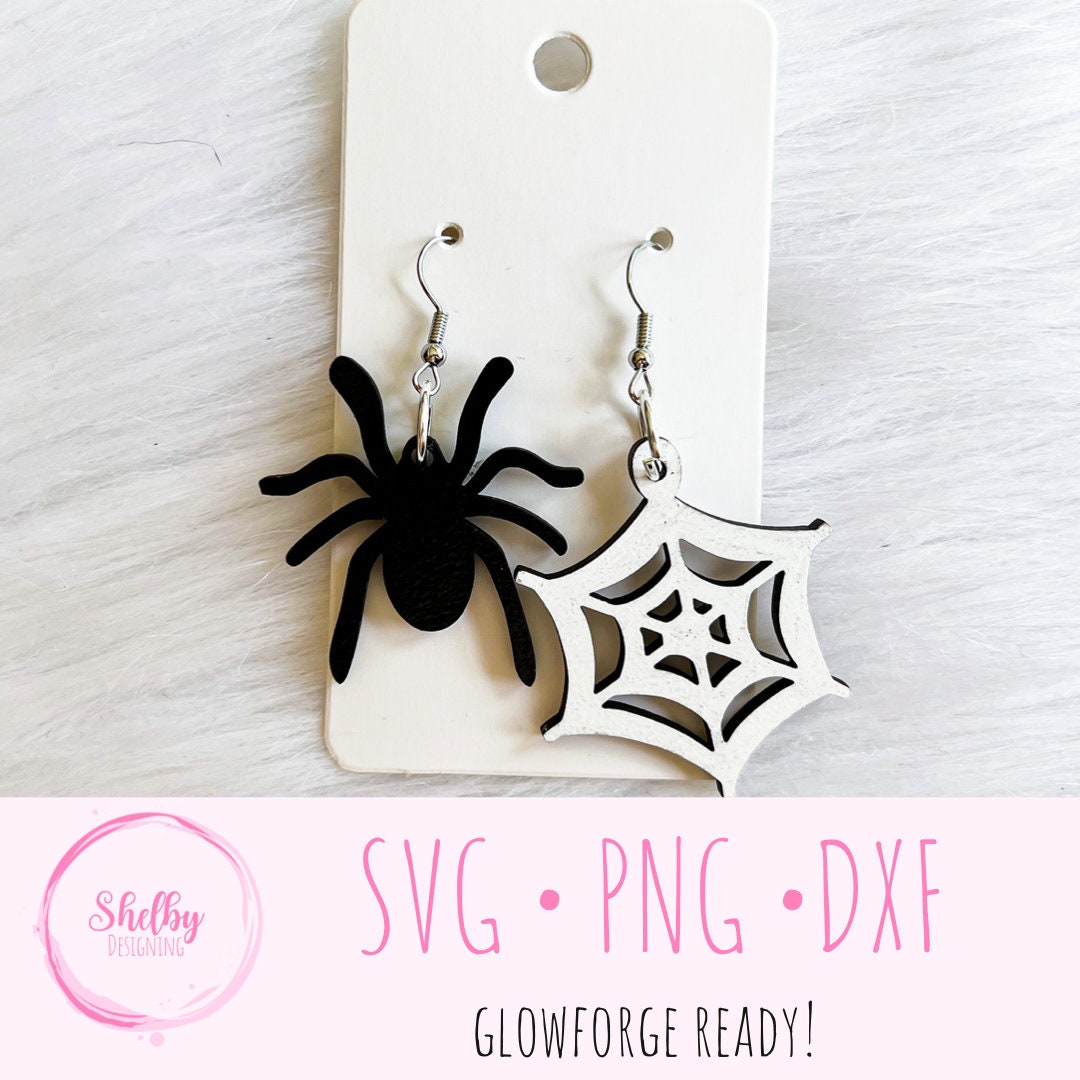 Halloween Spider/Web Dangle Earrings SVG
