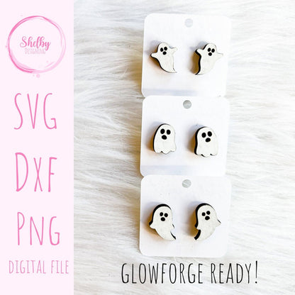 Halloween Cute Ghost Stud Earrings Bundle SVG