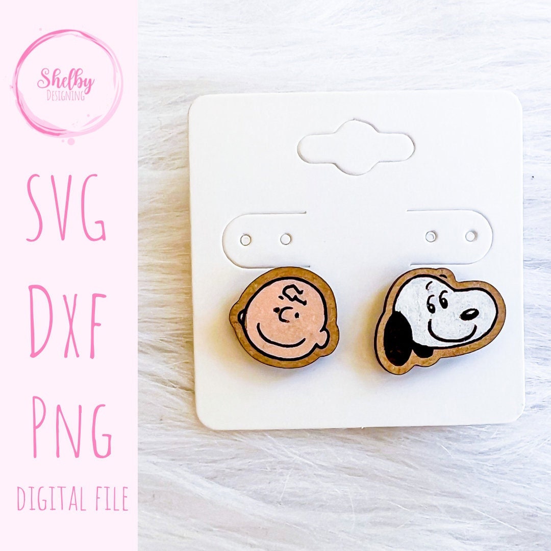 Charlie Brown/Snoopy Stud Earrings SVG