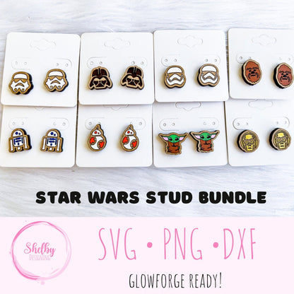 Space Wars Inspired Stud Earrings Bundle SVG