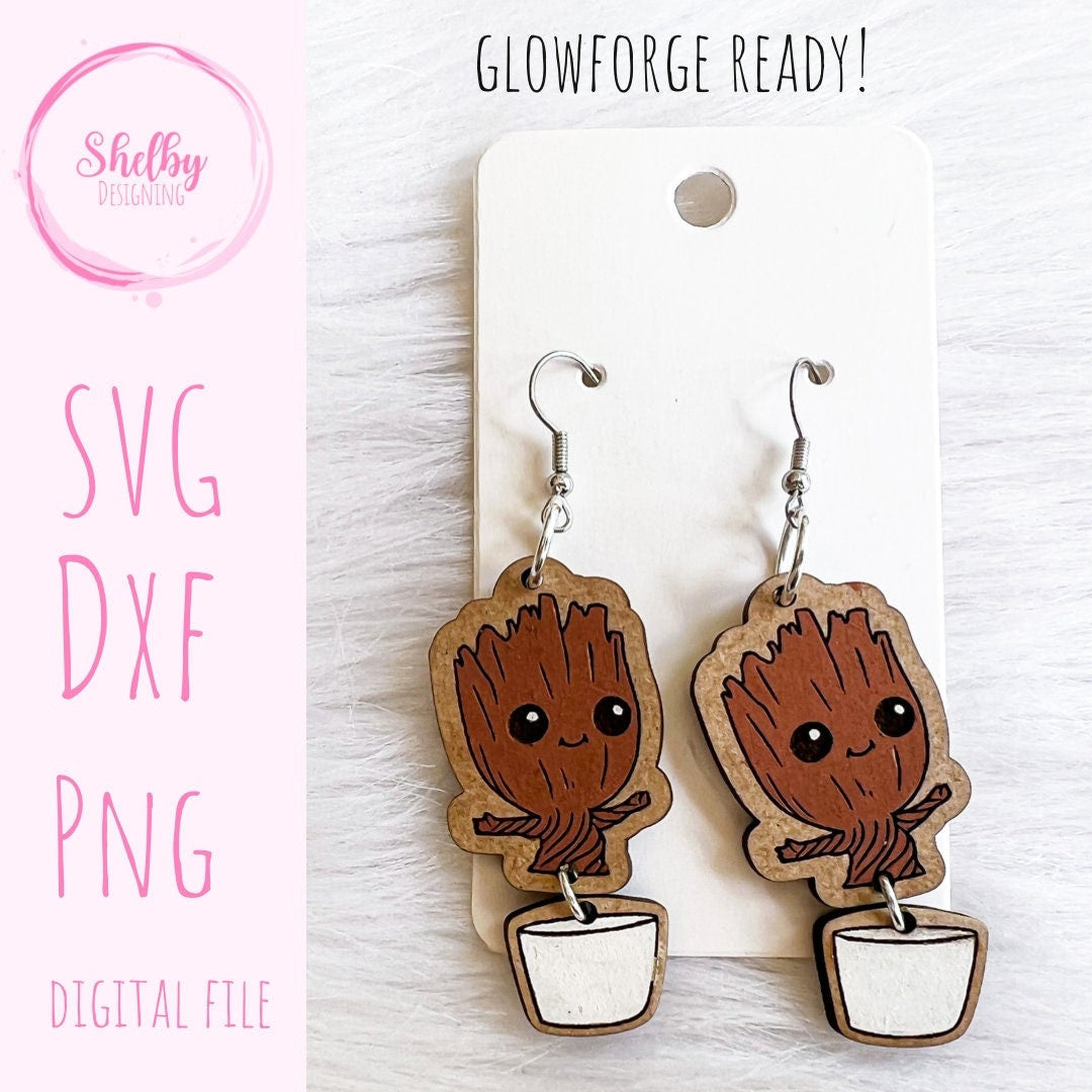 I Am Groot Dangle Earrings SVG