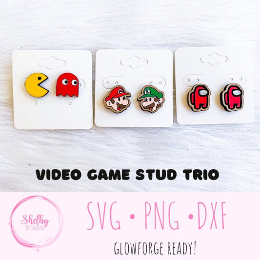 Video Games Stud Earrings Bundle SVG