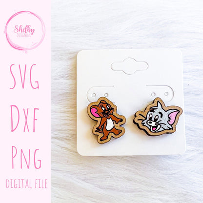 BFF Mix n Match Series | Tom & Jerry Stud Earrings SVG