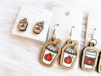 Pumpkin Spice Stud/Dangle Combo Earrings SVG