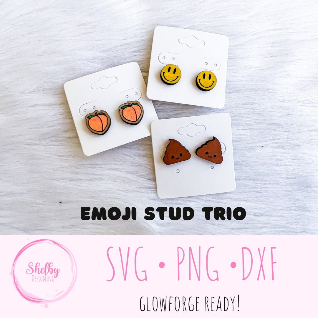 Emoji Stud Earrings Set SVG