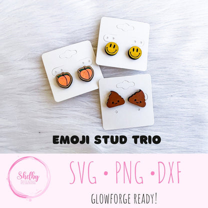 Emoji Stud Earrings Set SVG