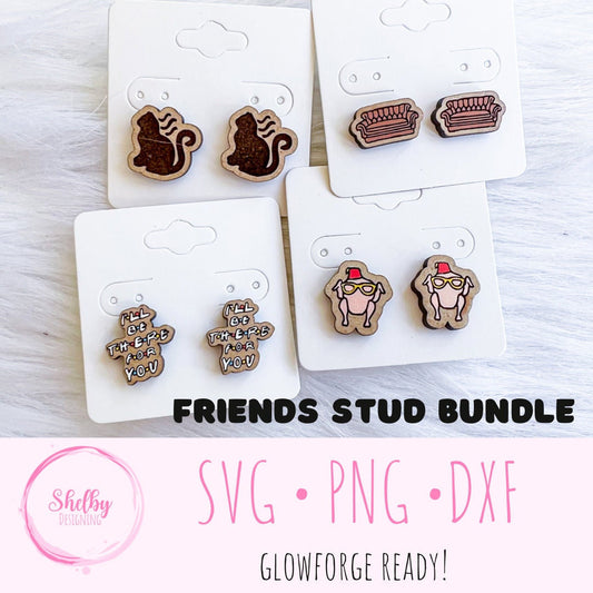 Friends TV Show Stud Earrings Bundle SVG