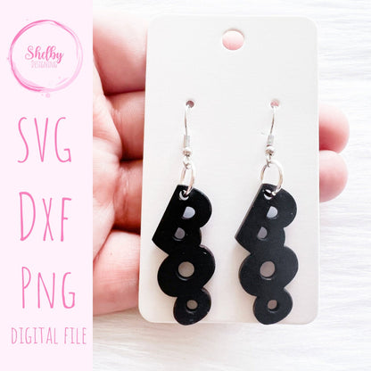 Halloween Boo Dangle Earrings SVG