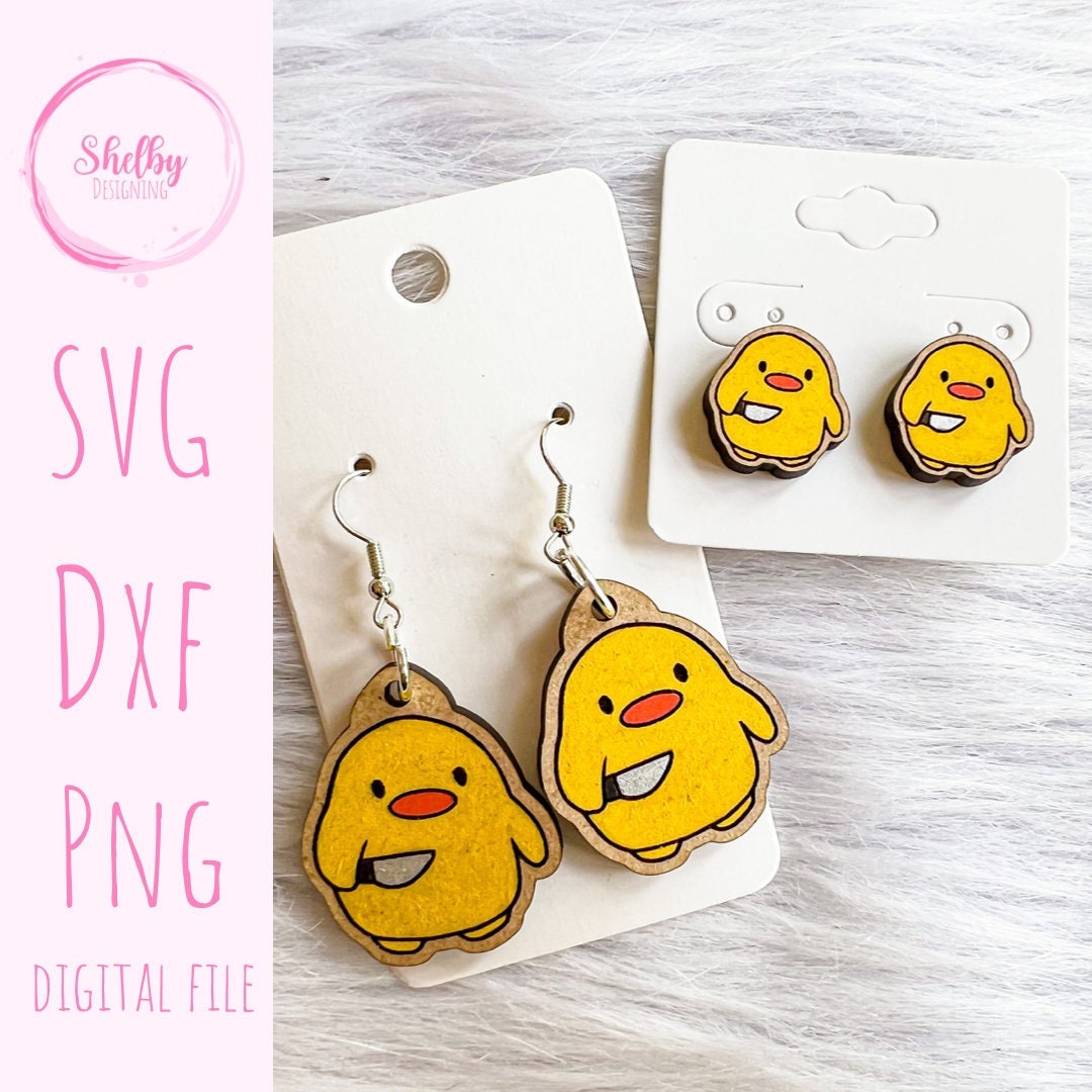 Cute Killer Duck Stud/Dangle Earrings SVG