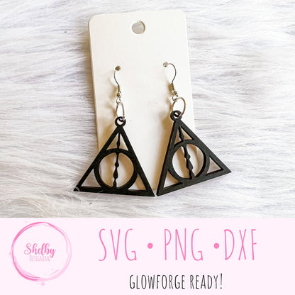 Deathly Hallows Dangle Earring SVG
