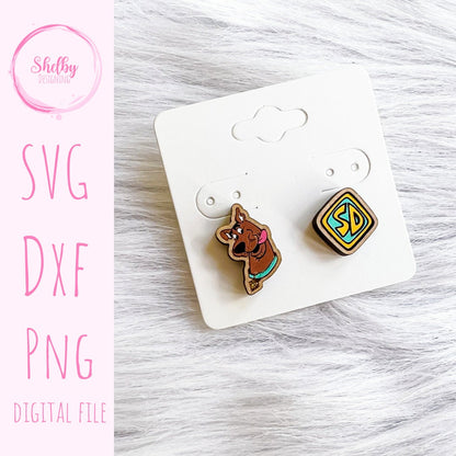 Cartoon Scooby Doo Stud Earring SVG