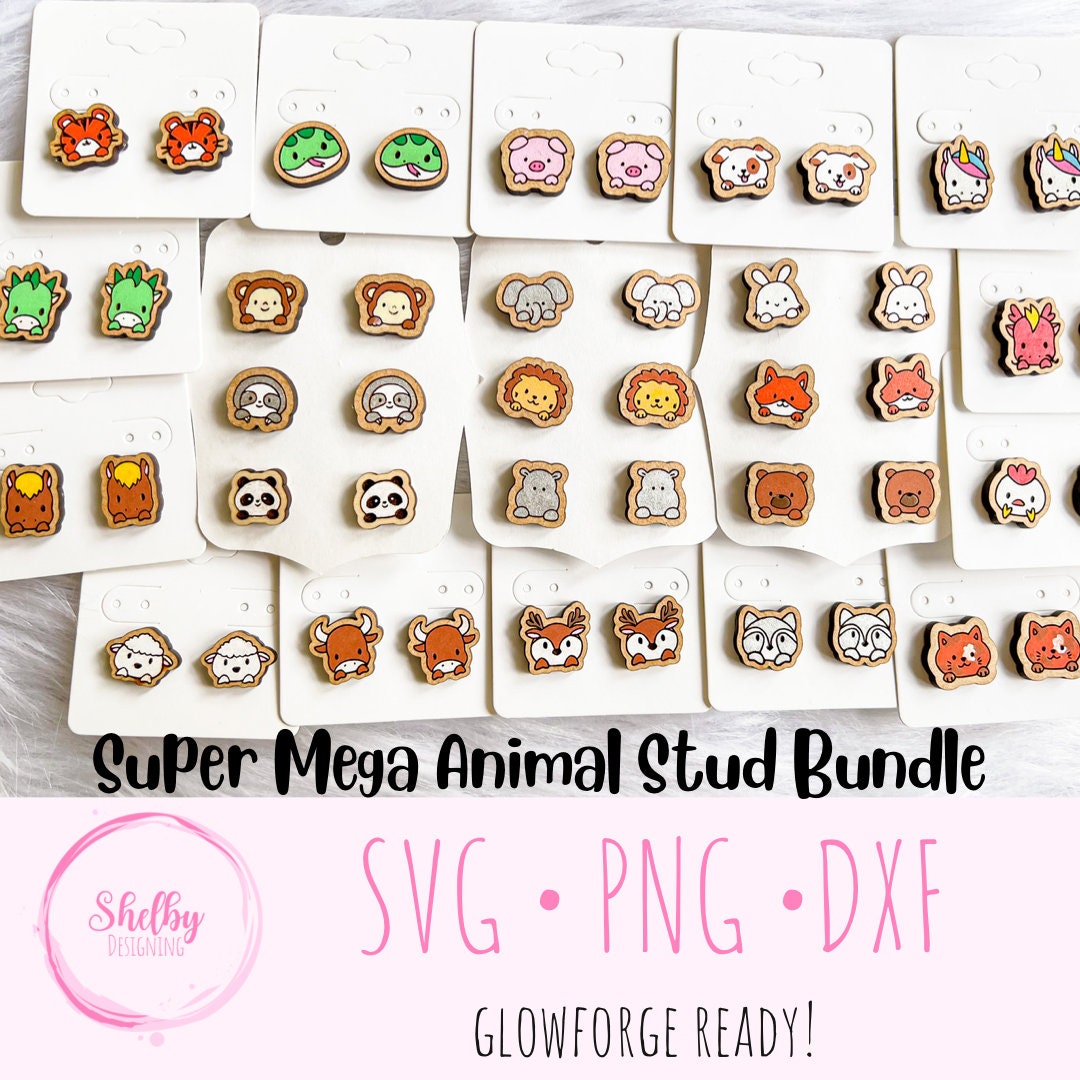 SUPER MEGA Cute Animal Stud Earrings Bundles SVG