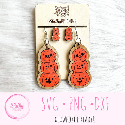 Layered Pumpkin Stud/Dangle Earrings SVG