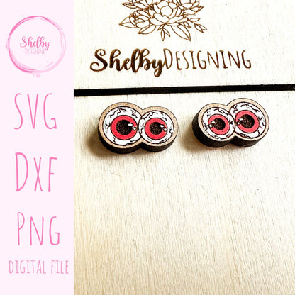 Halloween Eyeball Stud Earrings SVG