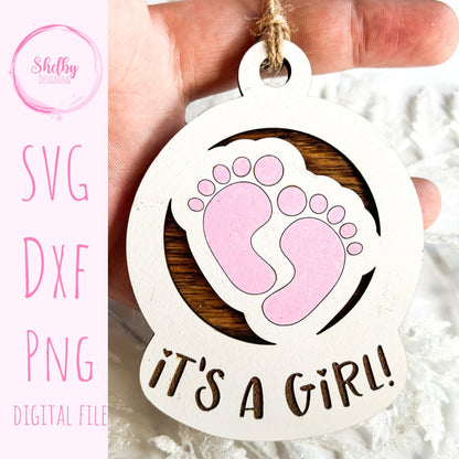 Its A Boy/Girl Christmas Ornament SVG