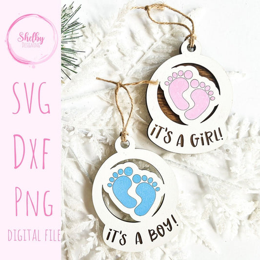 Its A Boy/Girl Christmas Ornament SVG
