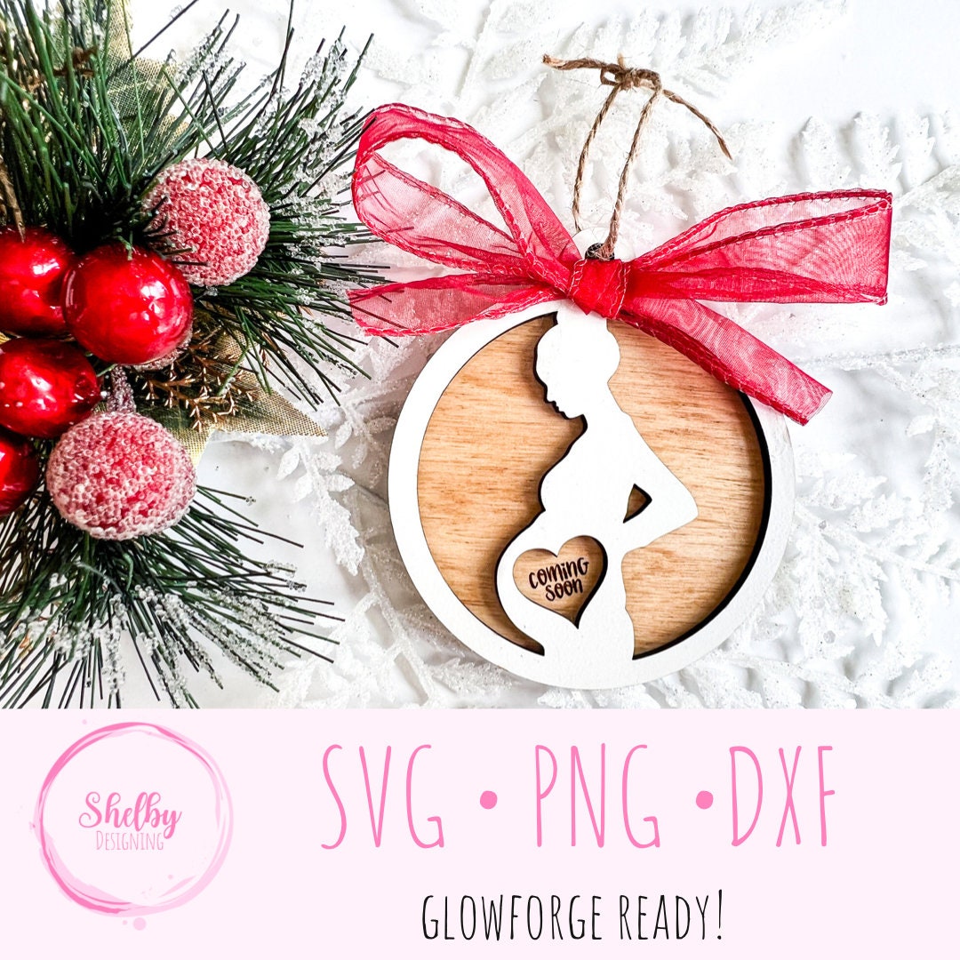 Pregnancy Announcement Christmas Ornament SVG