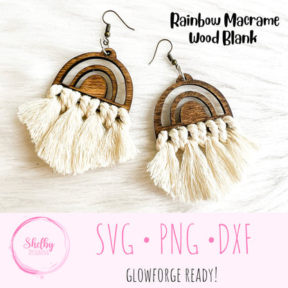 Macrame Rainbow Earring Blank Svg