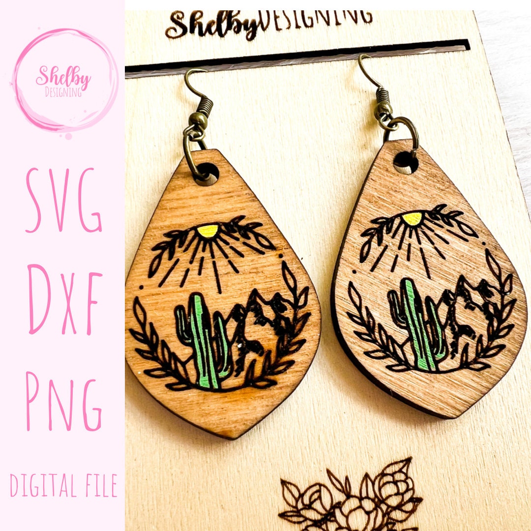 Minimalistic Mountain/Desert Dangle Earring Bundle SVG
