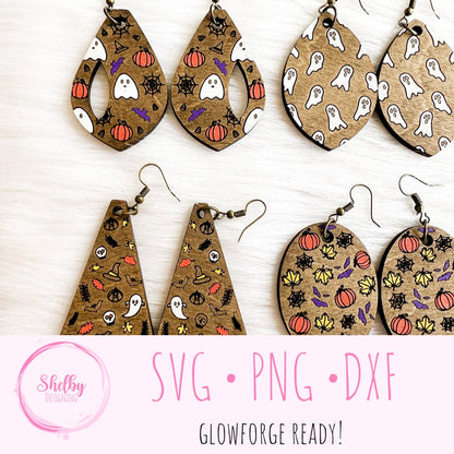 Cute Halloween Dangle Earrings Bundle SVG