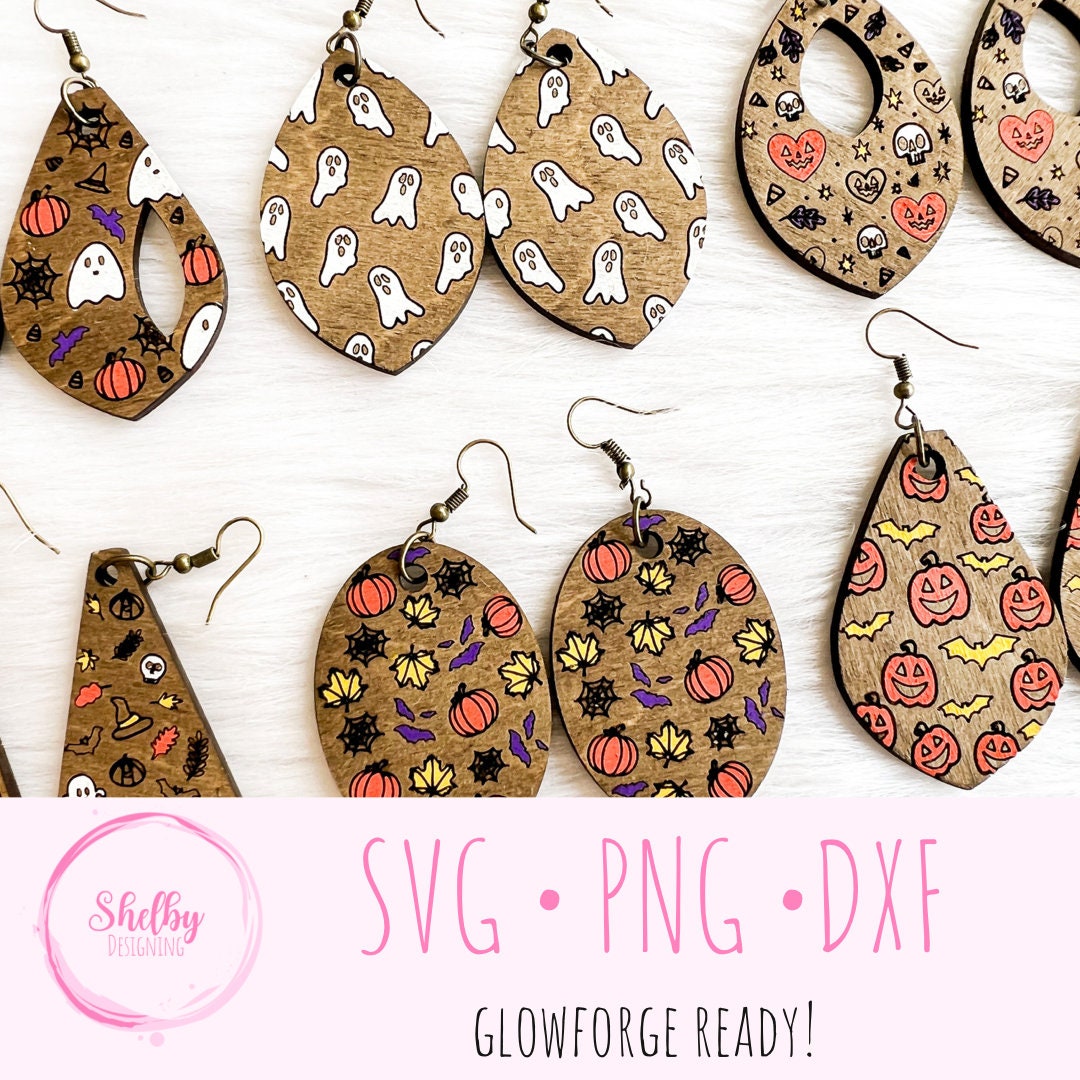 Cute Halloween Dangle Earrings Bundle SVG
