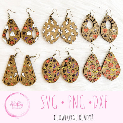 Cute Halloween Dangle Earrings Bundle SVG