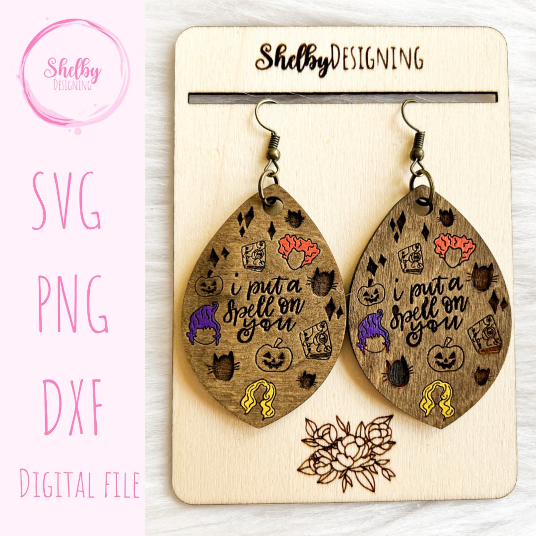 Put A Spell On You Dangle Earrings SVG