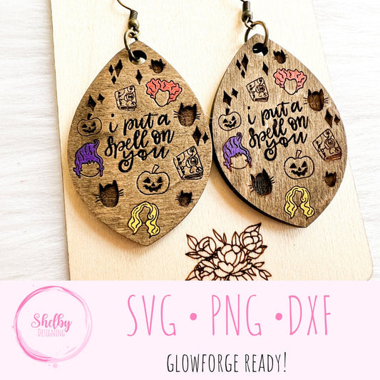 Put A Spell On You Dangle Earrings SVG