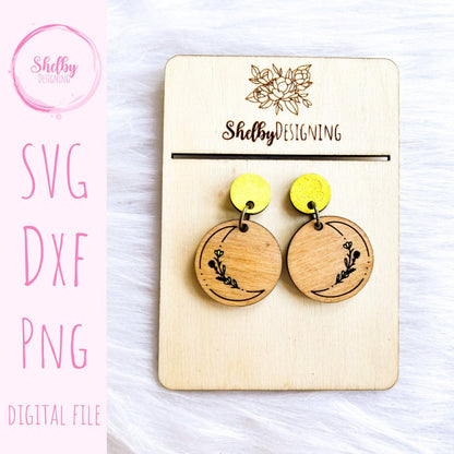 Minimalistic Moon Dangle Earrings SVG