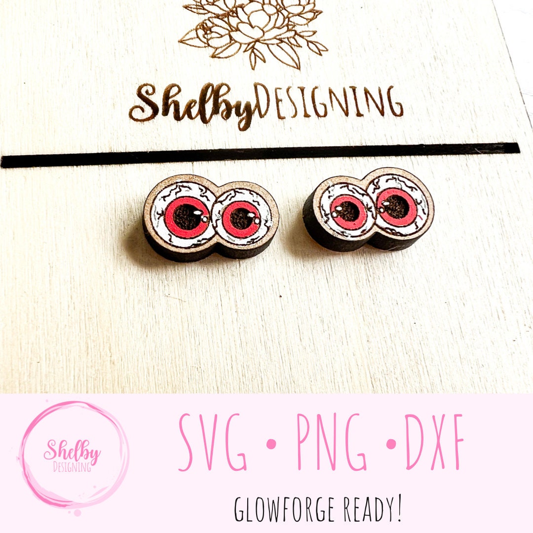 Halloween Eyeball Stud Earrings SVG
