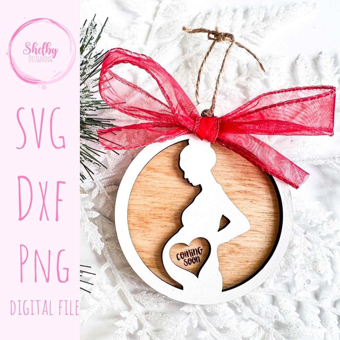 Pregnancy Announcement Christmas Ornament SVG