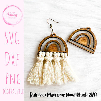 Macrame Rainbow Earring Blank Svg