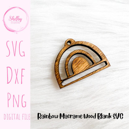 Macrame Rainbow Earring Blank Svg