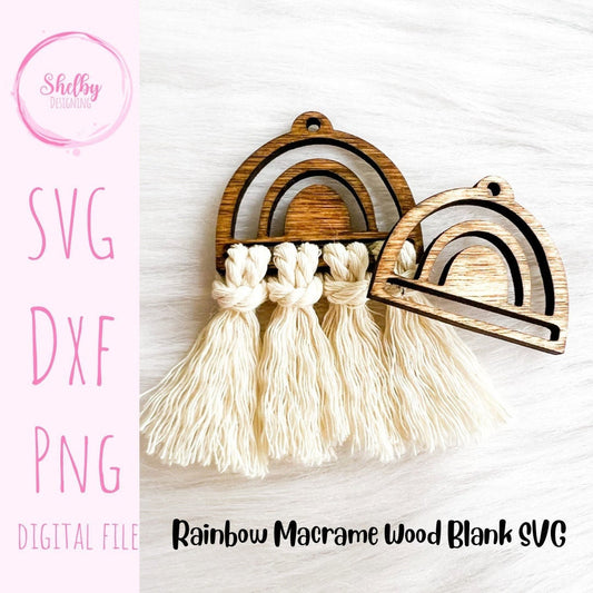 Macrame Rainbow Earring Blank Svg