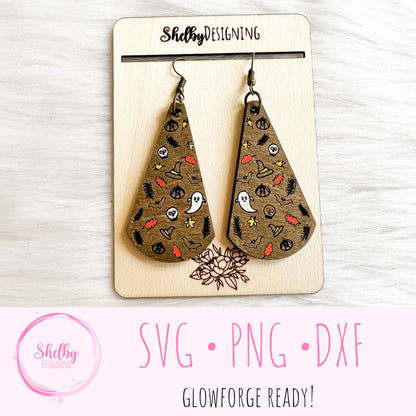Halloween Dangles Wood Earrings SVG