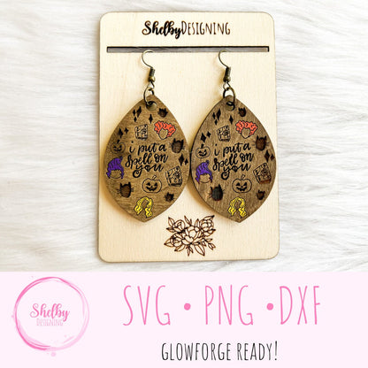 Put A Spell On You Dangle Earrings SVG