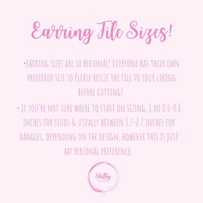 Minimalistic Line Art Flower Dangle Earring SVG