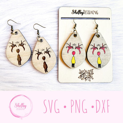 It Inspired Dangle Earrings SVG