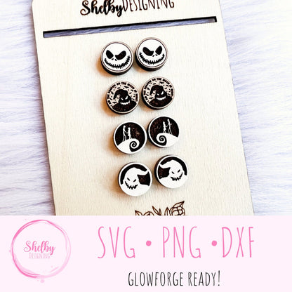 Nightmare Before Christmas Stud Earring Bundle SVG